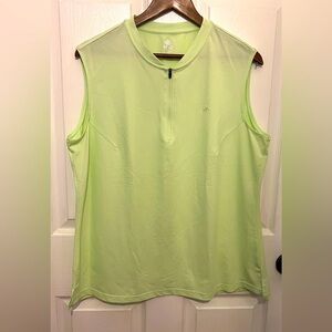MOFIZ Women's Light Green 1/4 Zip Sleeveless Active Top Plus Size 2XL
